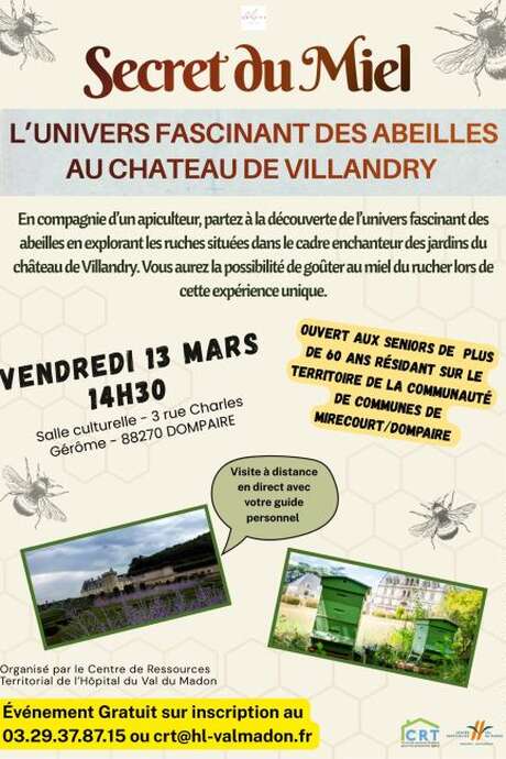 Visite immersive à la découverte du miel et guidée à distance en direct du château de Villandry