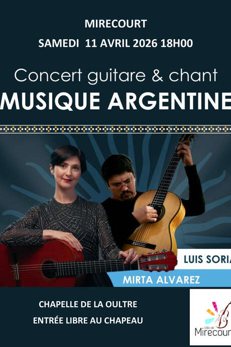 Concert guitare et chant - musique d'Argentine