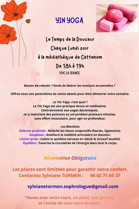 Séance de Yin Yoga avec Sylviane Tormen