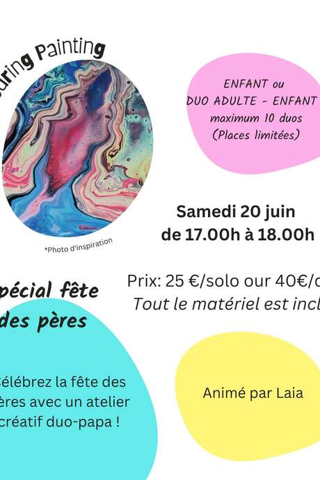 Atelier Pouring Painting spécial fête des pères