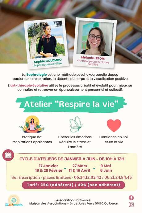 Atelier : " Respire la vie " - Sophrologie et Art-thérapie évolutive