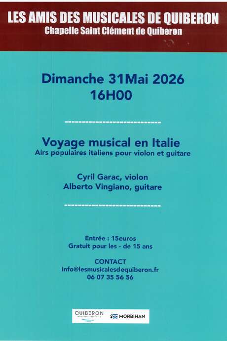 Concert " Voyage musical en Italie " à St Clément
