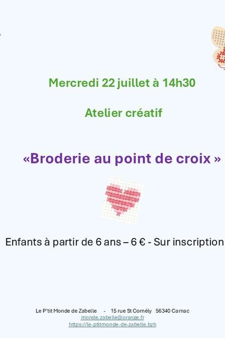 Atelier créatif: «Broderie au point de croix »