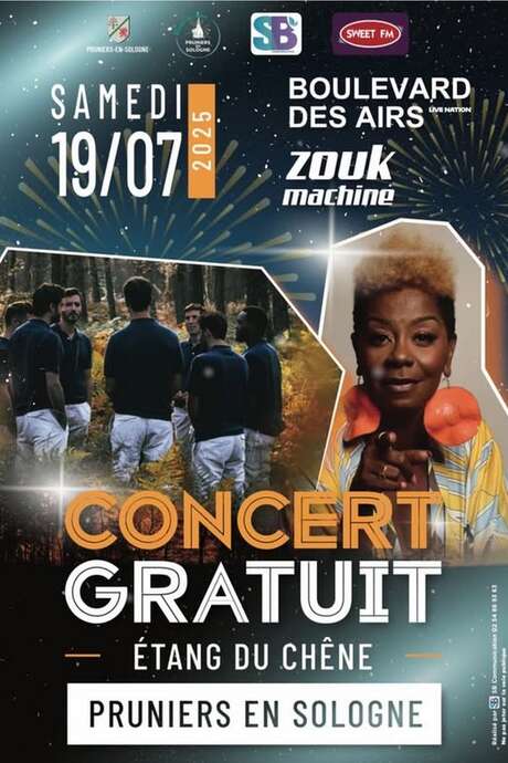 Concerts de Zouk Machine et Boulevard des Airs à Pruniers