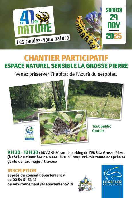 Chantier participatif espace naturel sensible la grosse pierre