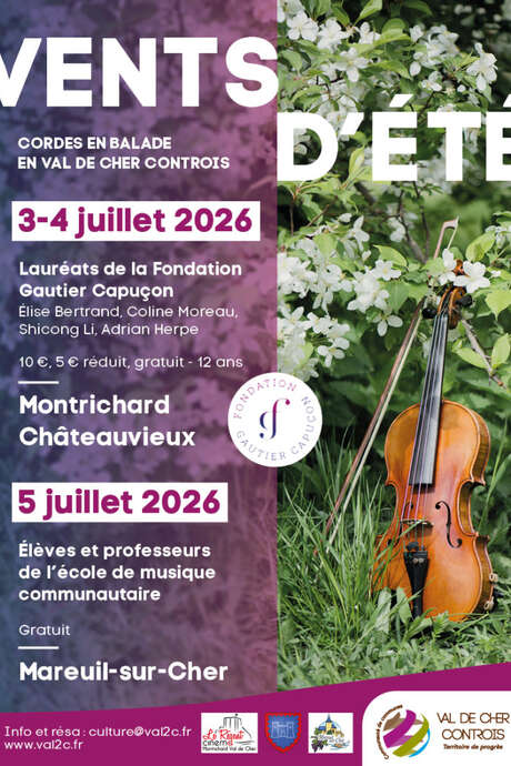 Vents d'été, cordes en balade en Val de Cher Controis