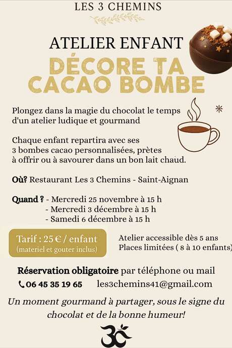 Atelier enfant Décore ta cacao bombe