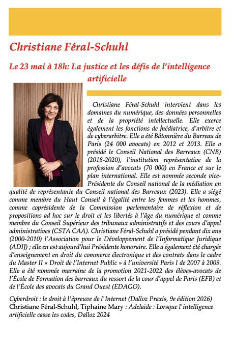 Conférence La justice et les défis de l’intelligence  artificielle