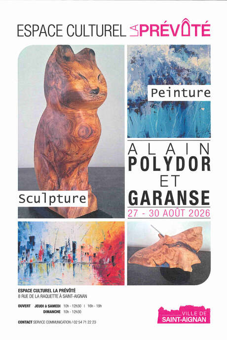 Exposition de garanse, peintre et polydor alain, sculpteur