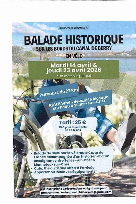 Balade historique sur les bords du canal du Berry en vélo