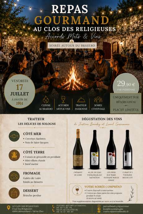 Repas gourmand Au Clos des Religieuses