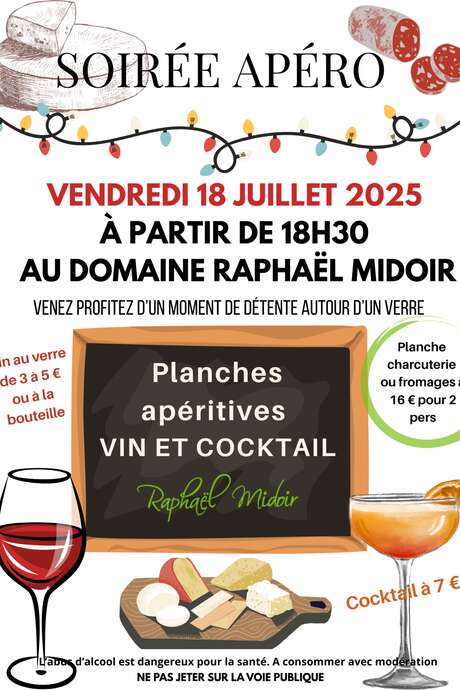 Soirée apéro au domaine Raphaël Midoir