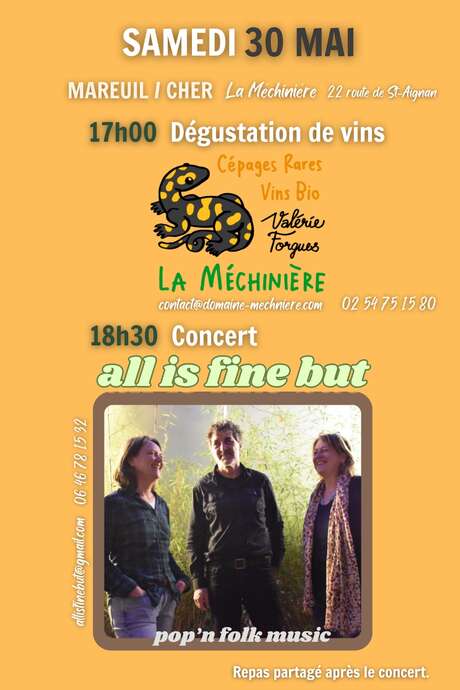 Concert pop'n folk et dégustation des vins bio au domaine de la Méchinière
