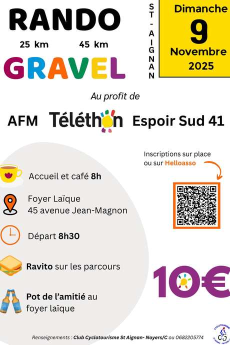 Rando Gravel au profit du Téléthon à Saint Aignan