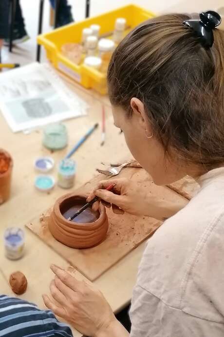 Les artistes à l'atelier