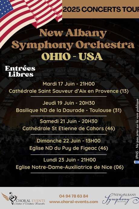 Concert du New Albany Symphony Orchestra à Figeac Concert du New Albany Symphony Orchestra à Figeac