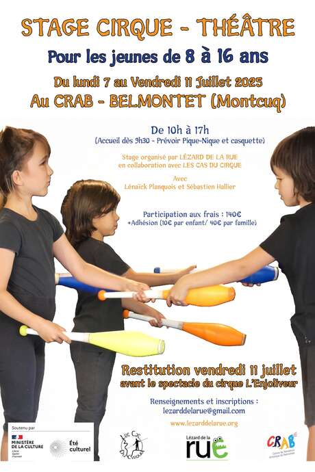 Stage de cirque et théâtre à Belmontet