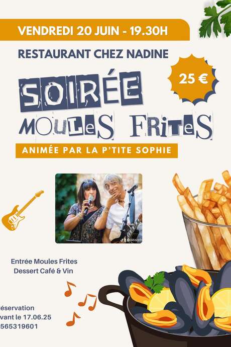 Concert et soirée moules frites chez Nadine
