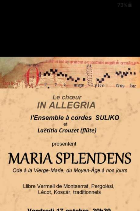 Concert de la chorale In Allegria : "Maria Splendens"