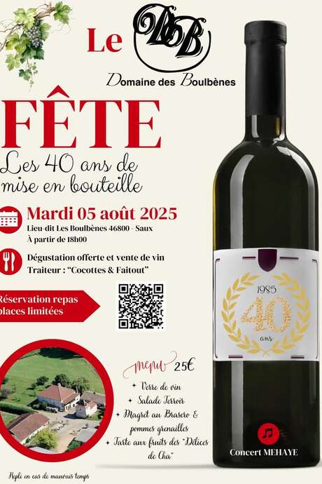 Soirée des 40 ans du domaine des Boulbènes