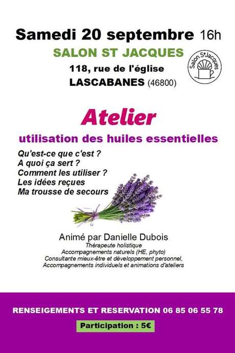 Atelier utilisation des huiles essentielles au Salon Saint-Jacques