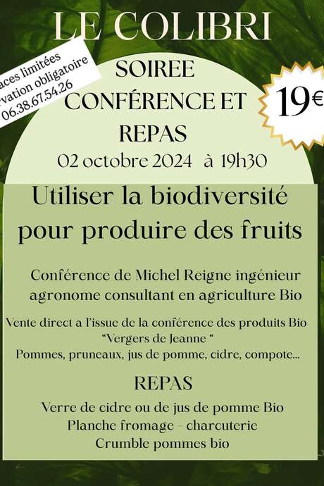 Conférence et repas au Colibri