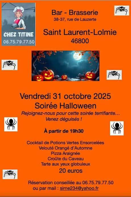 Soirée Halloween au restaurant "Chez Titine"