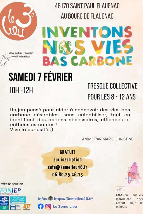 Fresque bas carbone pour enfants au 3ème Lieu