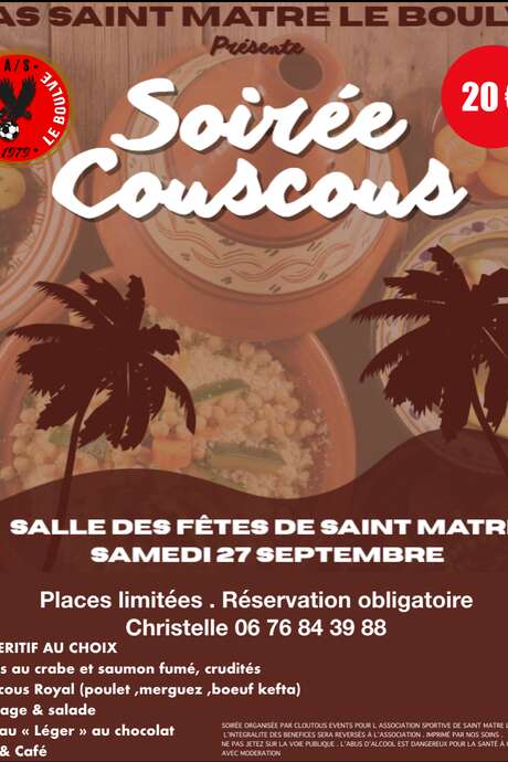 Soirée couscous de l'AS Saint Matré Le Boulvé