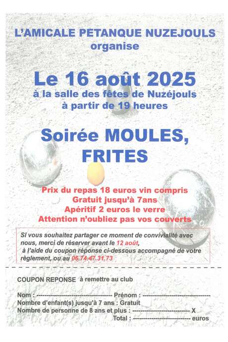 Soirée moules frites à Nuzéjouls