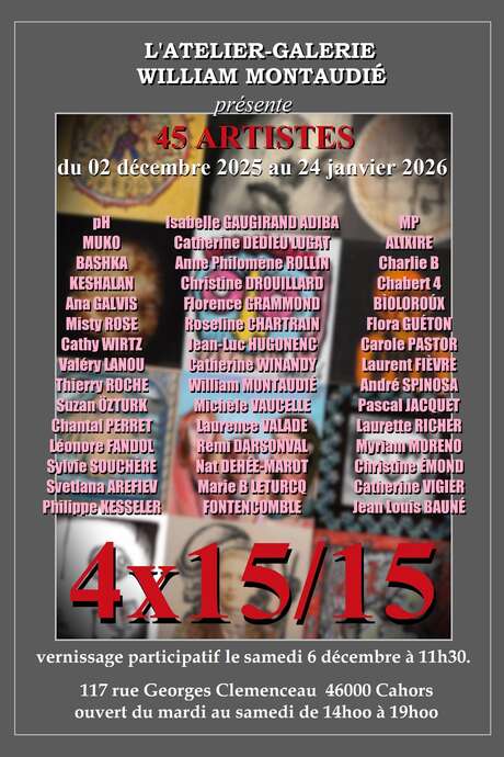 45 artistes à l'atelier-galerie William Montaudié