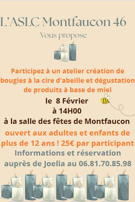 Atelier de création de bougies à la cire d'abeille et dégustation de produits à base de miel