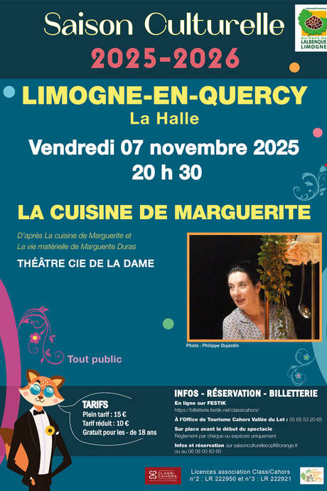 Saison culturelle Lalbenque-Limogne : théâtre "La cuisine de Marguerite"