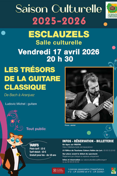 Saison culturelle Lalbenque-Limogne : Concert Les Trésors de la guitare classique