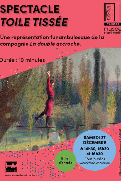 Spectacle de funambule "Toile tissée" au Musée Henri-Martin