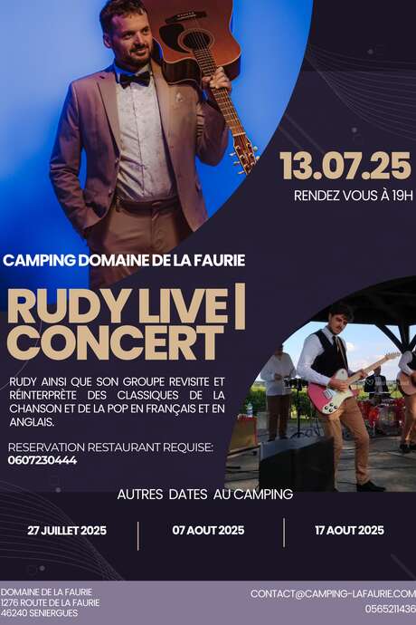 Rudy Live Concert au Camping du Domaine de la Faurie