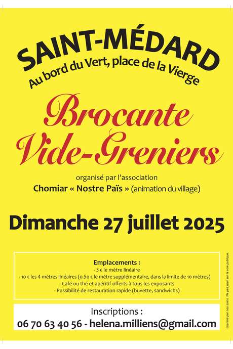 Brocante/Vide-greniers à Saint-Médard