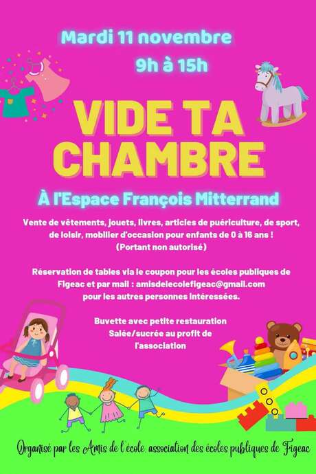 Vide ta chambre des amis de l'école à Figeac