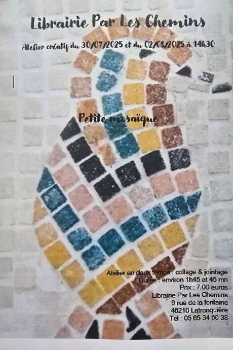 Atelier mosaïque à la librairie de Latronquière