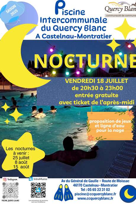 Nocturnes à la piscine intercommunale de Castelnau-Montratier