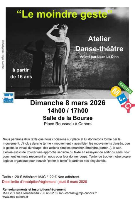 Atelier danse/théâtre : Le moindre geste