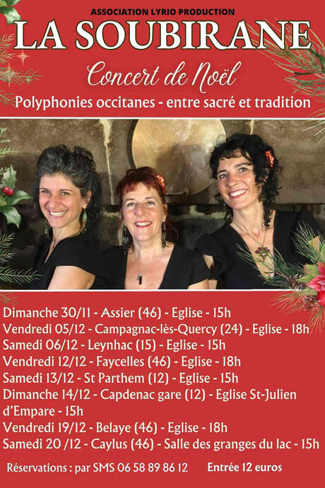 Concert de Noël à Faycelles avec "La Soubirane"