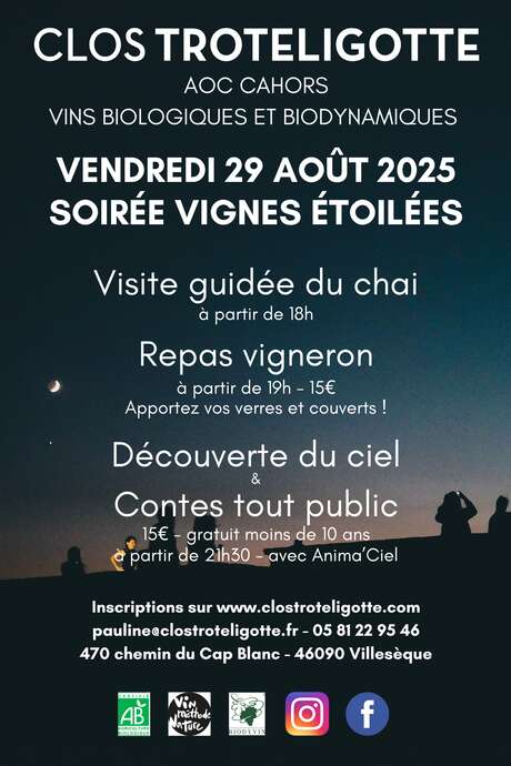 Soirée vignes étoilées au Clos Troteligotte