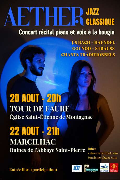 Aether – concert récital piano et voix à la bougie à Marcilhac-sur-Célé