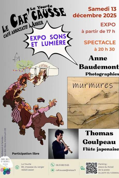 Soirée  d'ouverture de l'exposition « murmures »  d’Anne Baudemont au caf'causse Assier