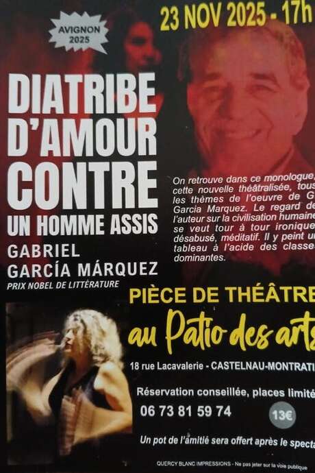 Pièce de théâtre "Diatribe d'amour contre un homme assis"