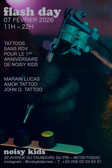 Flash day — anniversaire noisy kids tattoo à Figeac !