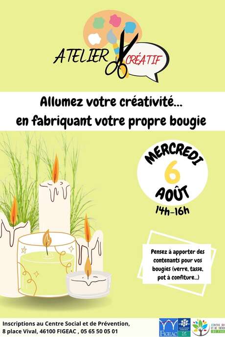 Atelier créatif : fabrique ta bougie à Figeac