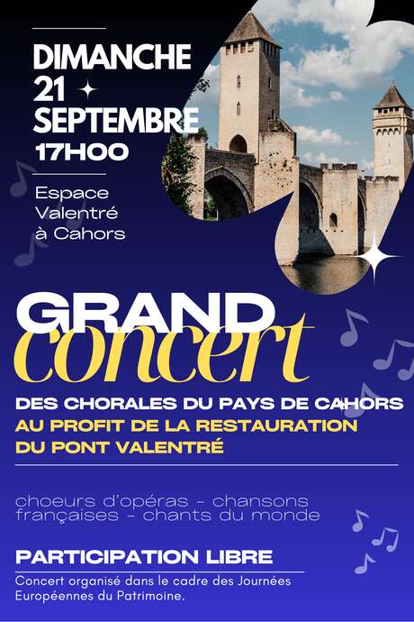 Concert des chorales de Cahors en l'honneur du Pont Valentré