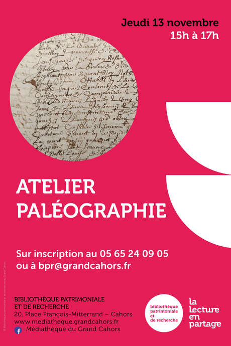Atelier paléographie à la Bibliothèque Patrimoniale et de Recherche